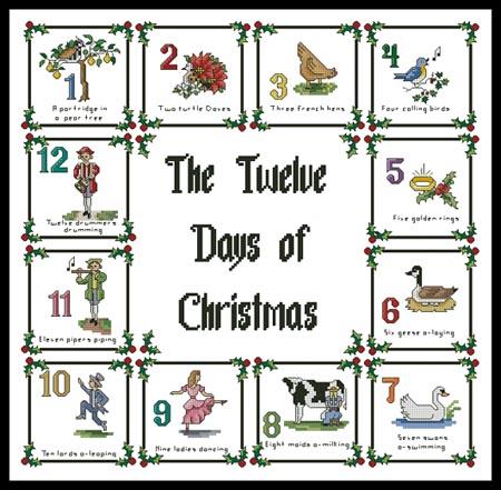 click here to view larger image of 12 Days of Christmas (chart)