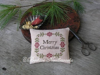 click here to view larger image of Christmas Wreath Pin Pillow (chart)