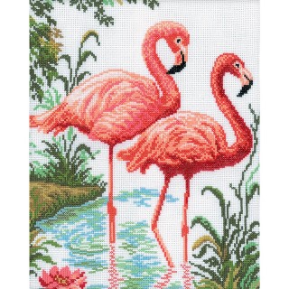 click here to view larger image of Flamingos (counted cross stitch kit)