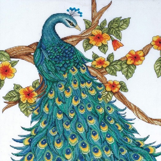 click here to view larger image of Peacock (counted cross stitch kit)