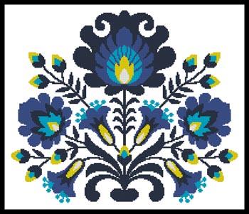 click here to view larger image of Polish Folk Art - Blue  (Ancymonic) (chart)