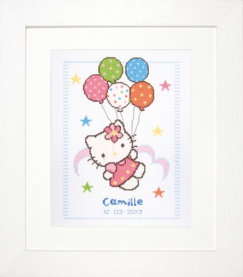 click here to view larger image of Hello Kitty Birth Announcement (counted cross stitch kit)