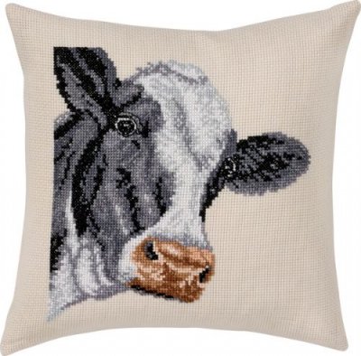 click here to view larger image of Cow Pillow (counted cross stitch kit)