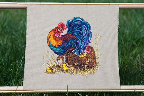 click here to view larger image of Rooster and Hen (counted cross stitch kit)