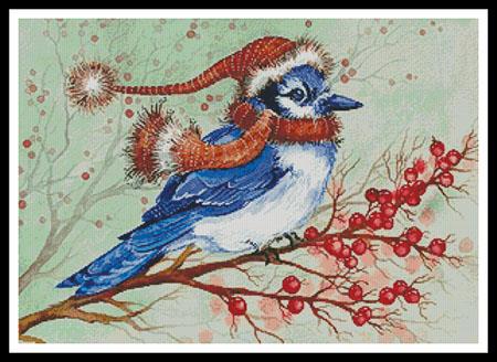 click here to view larger image of Christmas Blue Jay  (Michelle Palmer) (chart)