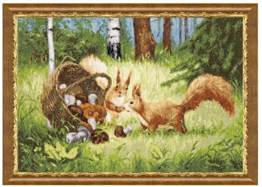 click here to view larger image of Squirrels (counted cross stitch kit)