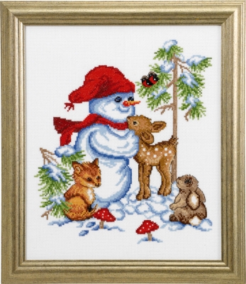 click here to view larger image of Snowman (counted cross stitch kit)