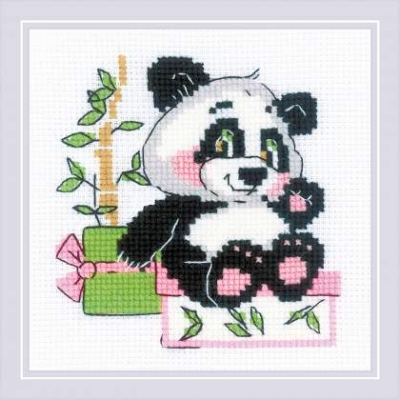 click here to view larger image of Panda Gift (counted cross stitch kit)