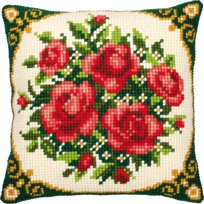 click here to view larger image of Flowers Cushion (needlepoint)