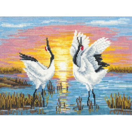 click here to view larger image of Cranes (counted cross stitch kit)