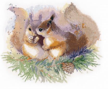 click here to view larger image of Squirrels (counted cross stitch kit)