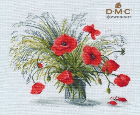 click here to view larger image of Scarlet Poppies (counted cross stitch kit)