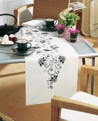 click here to view larger image of Flowers Table Runner (counted cross stitch kit)