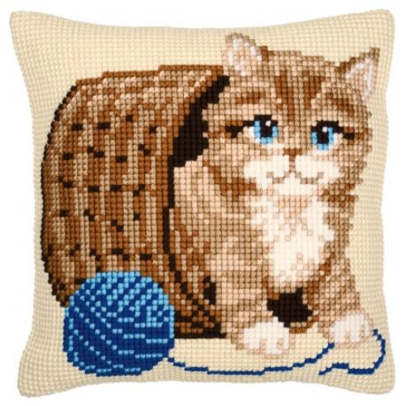 click here to view larger image of Cat Cushion (needlepoint)