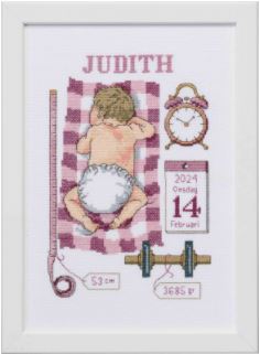 click here to view larger image of Judith Birth Announcement (counted cross stitch kit)