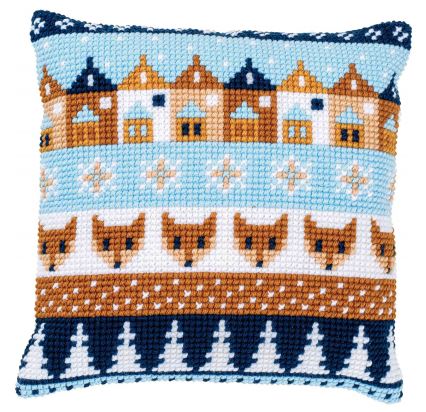 click here to view larger image of Winter Motifs Cushion (counted canvas kit)