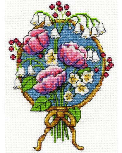 click here to view larger image of Peonies (counted cross stitch kit)