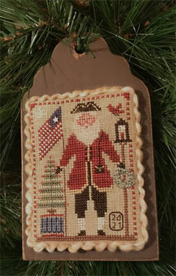 click here to view larger image of Flag Waving Santa - 2021 Santa Ornament (chart)