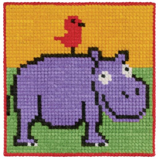 click here to view larger image of Hippo - Canvas (needlepoint kit)