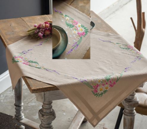 click here to view larger image of Spring Flowers Tablecloth (embroidery kit)