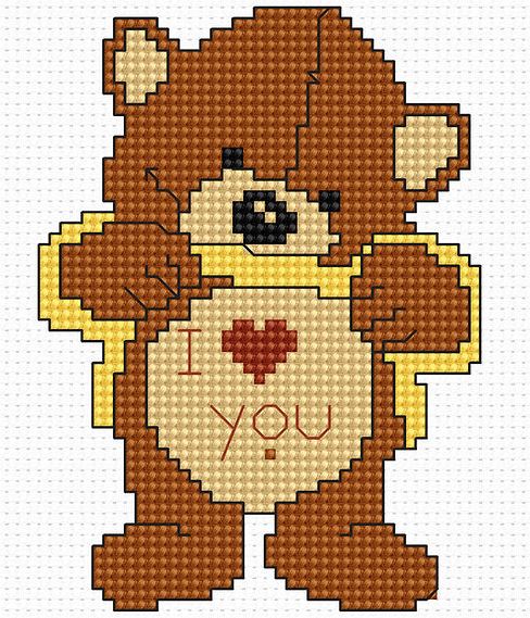 click here to view larger image of Teddy Bear (counted cross stitch kit)