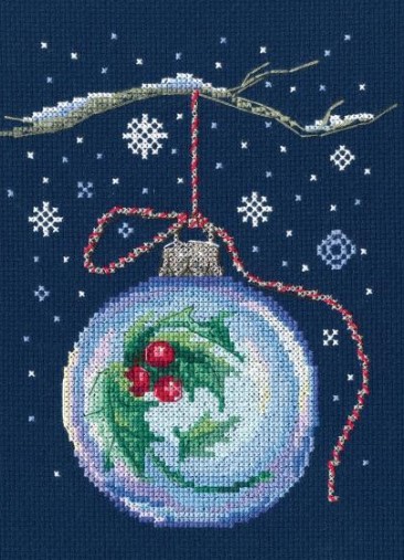 click here to view larger image of Ball with a Sprig of Holly (counted cross stitch kit)