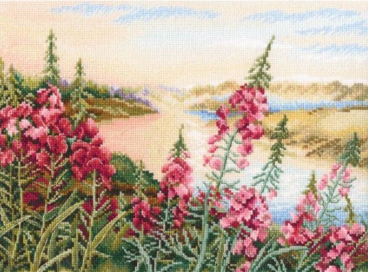 click here to view larger image of Where the Fireweed Blooms (counted cross stitch kit)