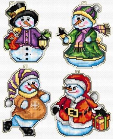 click here to view larger image of Snowmen (counted cross stitch kit)