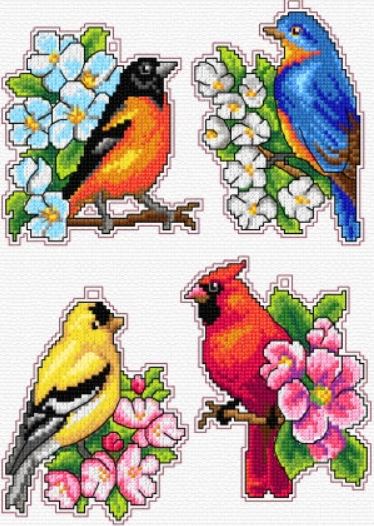 click here to view larger image of Birds (counted cross stitch kit)