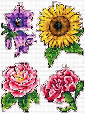 click here to view larger image of Flowers (counted cross stitch kit)