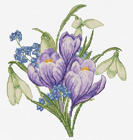 click here to view larger image of Spring Flowers (counted cross stitch kit)