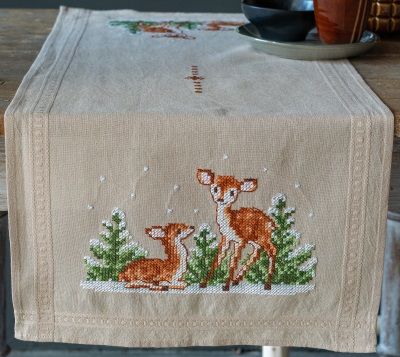 click here to view larger image of Deer Table Runner (counted cross stitch kit)