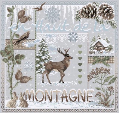 click here to view larger image of En Haut de la Montagne (KIT) - Aida (counted cross stitch kit)