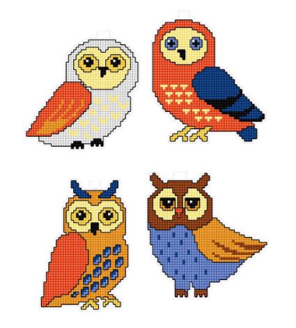 click here to view larger image of Owls (counted cross stitch kit)