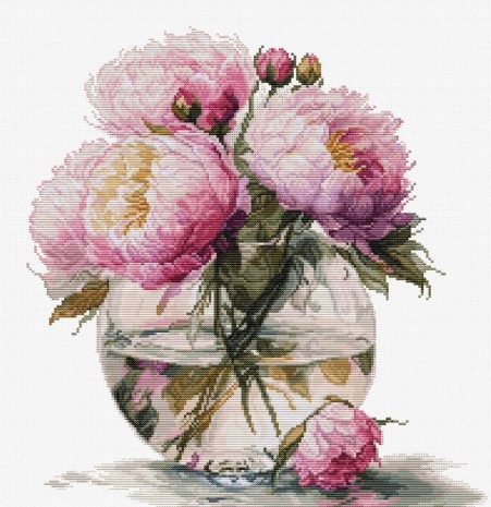 click here to view larger image of Bouquet of Peonies (counted cross stitch kit)