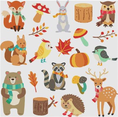 click here to view larger image of Cute Autumnal Characters (chart)