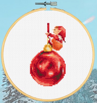 click here to view larger image of Christmas Elf 2 Ornament (counted cross stitch kit)