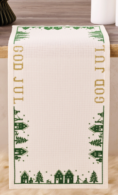 click here to view larger image of Green Houses Table Runner (counted cross stitch kit)