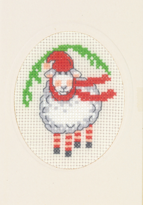 click here to view larger image of Card - Sheep (counted cross stitch kit)