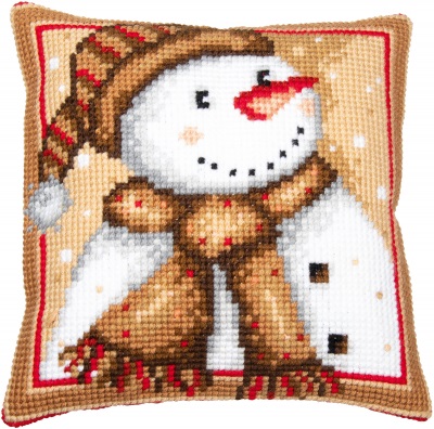 click here to view larger image of Snowman Cushion  (needlepoint kit)