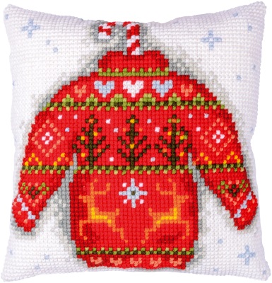 click here to view larger image of Christmas Sweater Cushion (needlepoint kit)