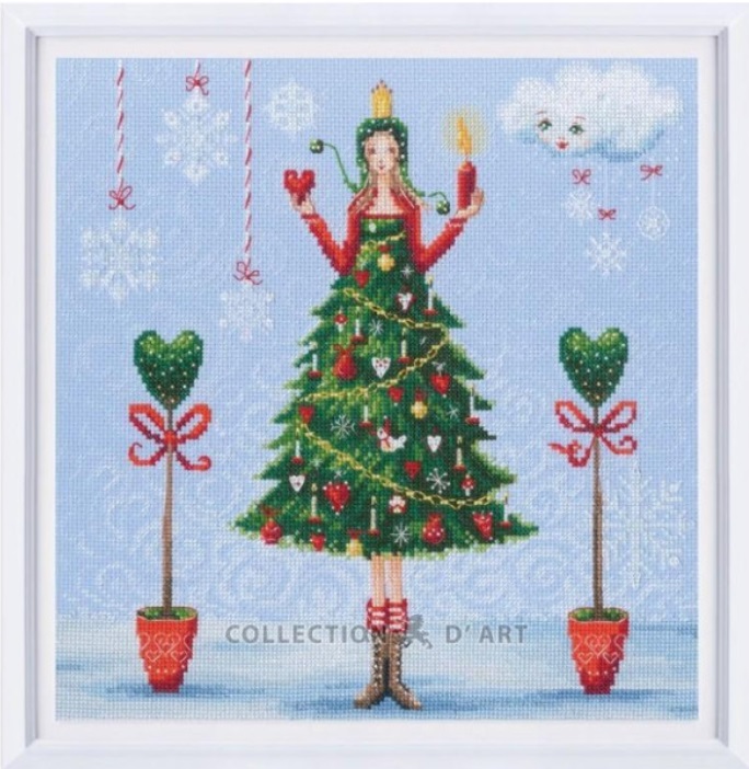 click here to view larger image of Lady in a Green Dress (counted cross stitch kit)