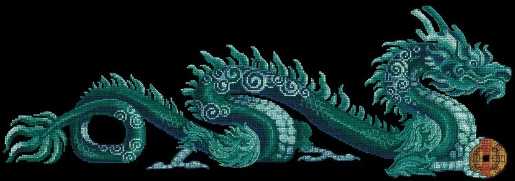 click here to view larger image of Jade Dragon (counted cross stitch kit)