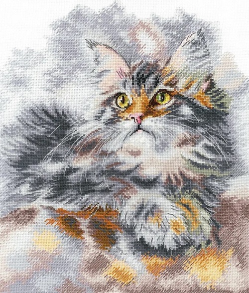 click here to view larger image of Grey Cat (counted cross stitch kit)