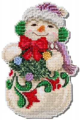 click here to view larger image of Snowman with Earmuffs (counted cross stitch kit)