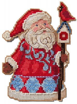 click here to view larger image of Santa and Cardinal (counted cross stitch kit)