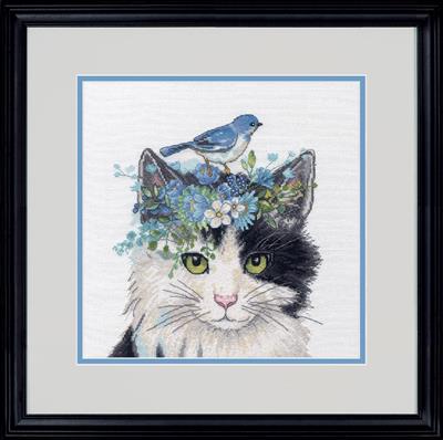 click here to view larger image of Floral Crown Cat (counted cross stitch kit)