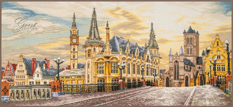 click here to view larger image of City View of Ghent (counted cross stitch kit)