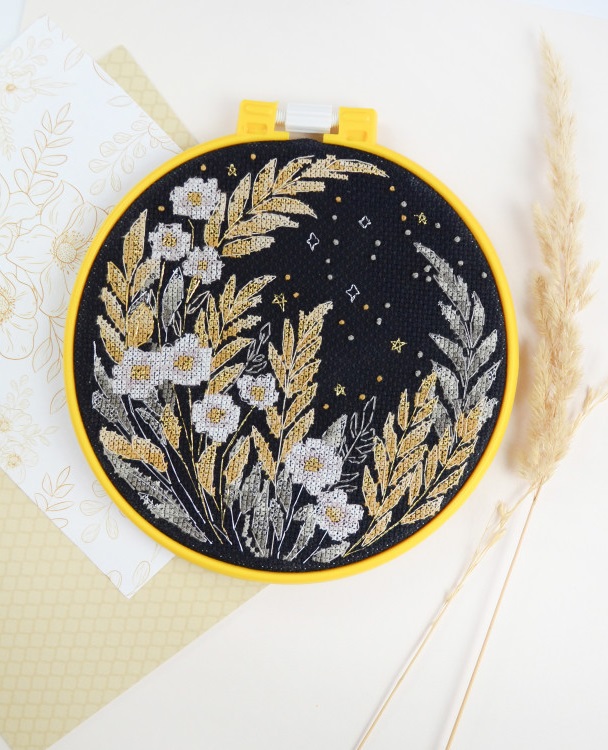 click here to view larger image of Starlight w/Hoop (counted cross stitch kit)