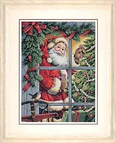 click here to view larger image of Candy Cane Santa (counted cross stitch kit)